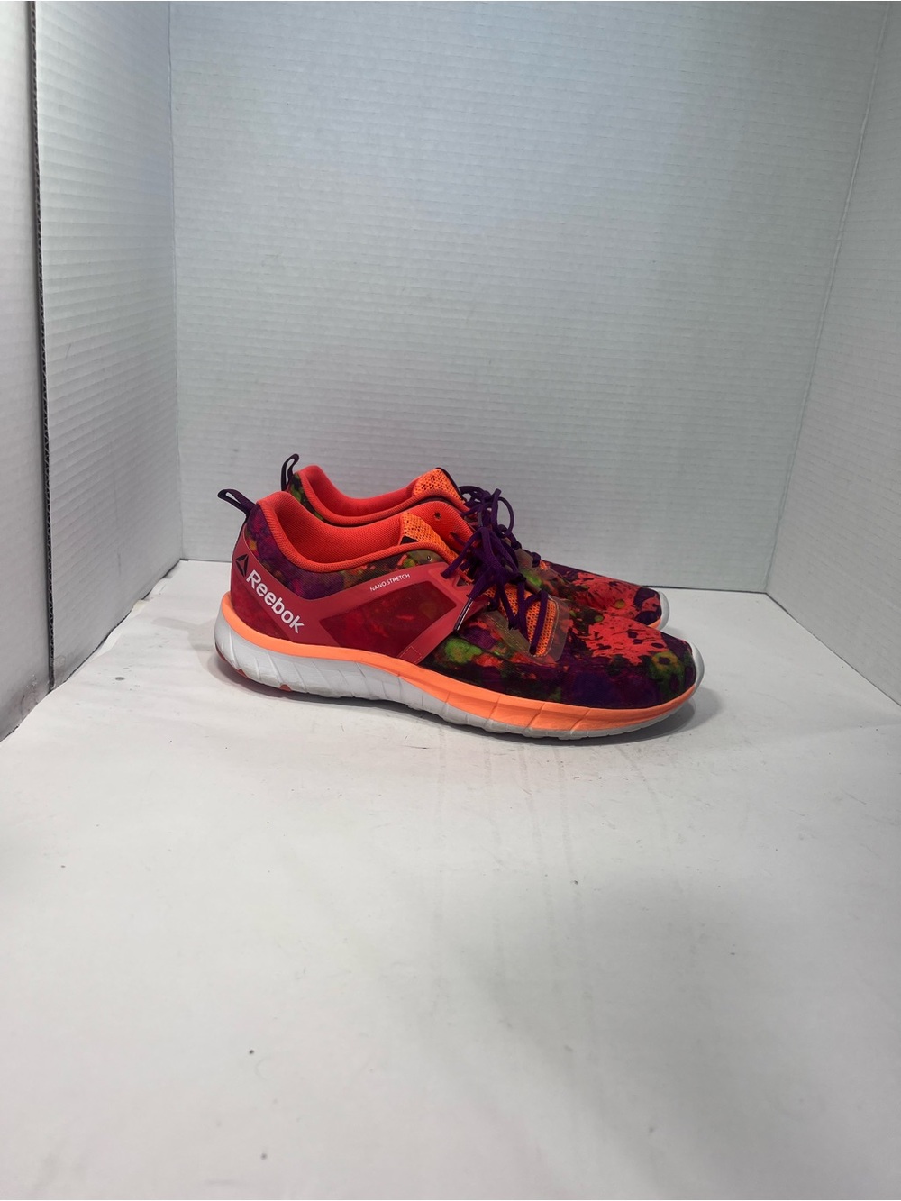 Reebok Kids Floral Athletic Sneakers - Pink, Orange, Purple